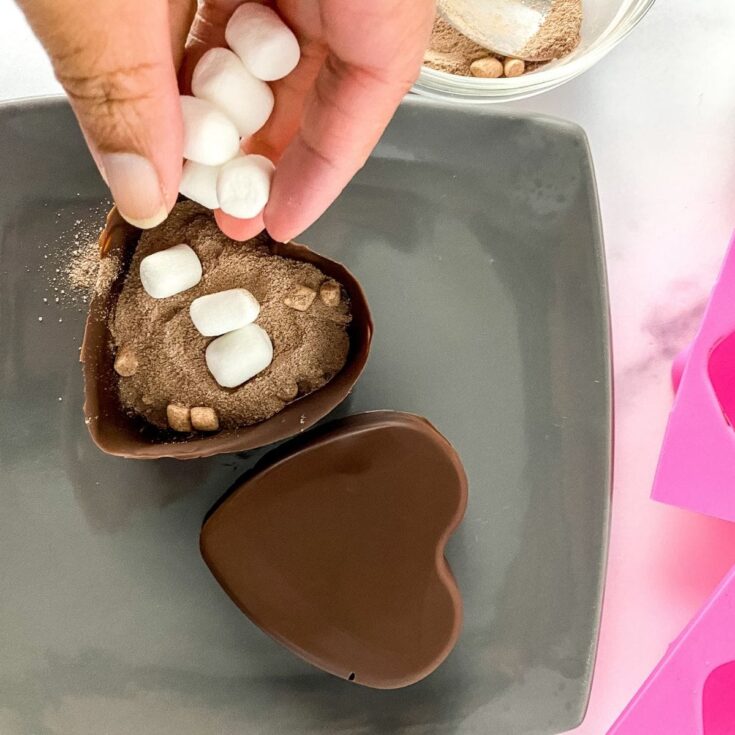 Heart hot cocoa bombs