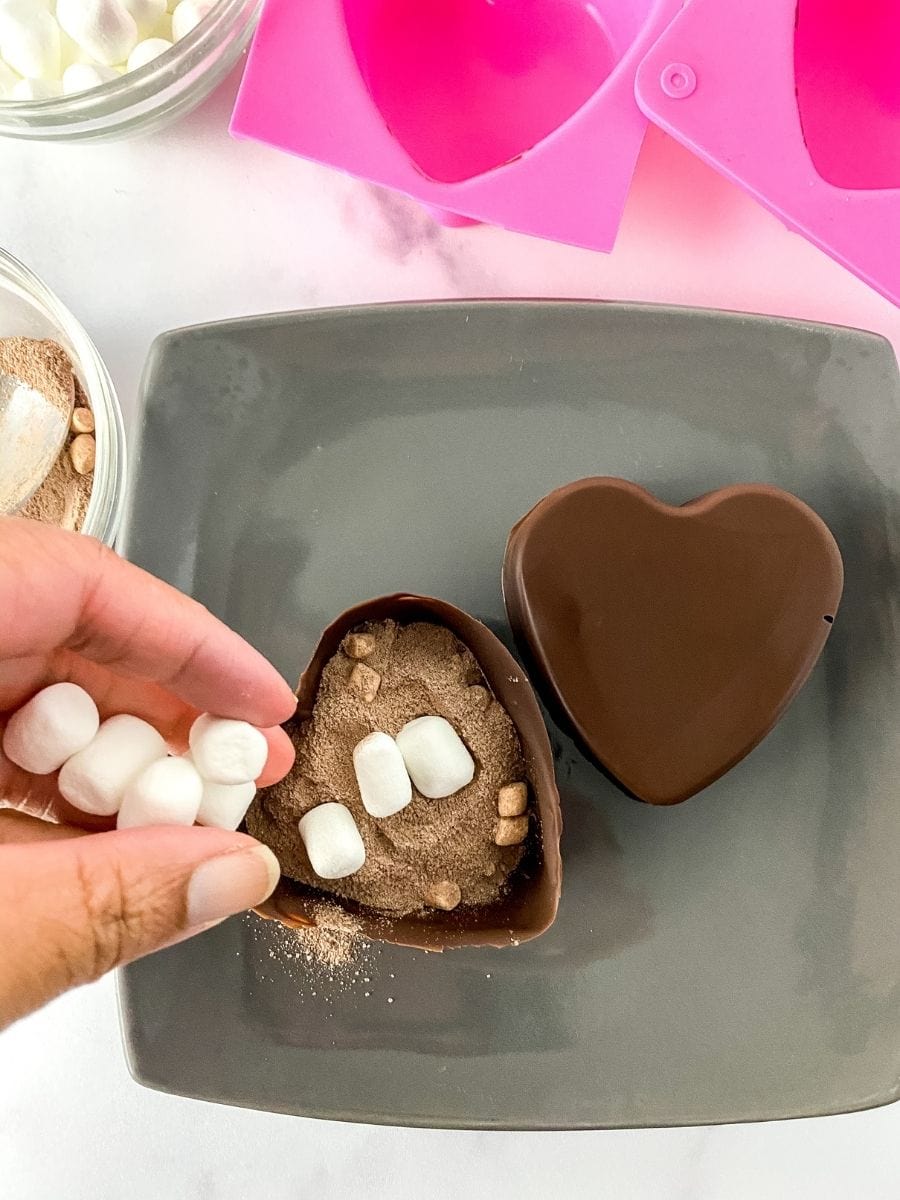 Heart hot cocoa bombs