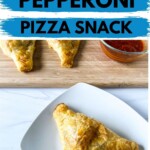 Puff pastry pizza snack on plate