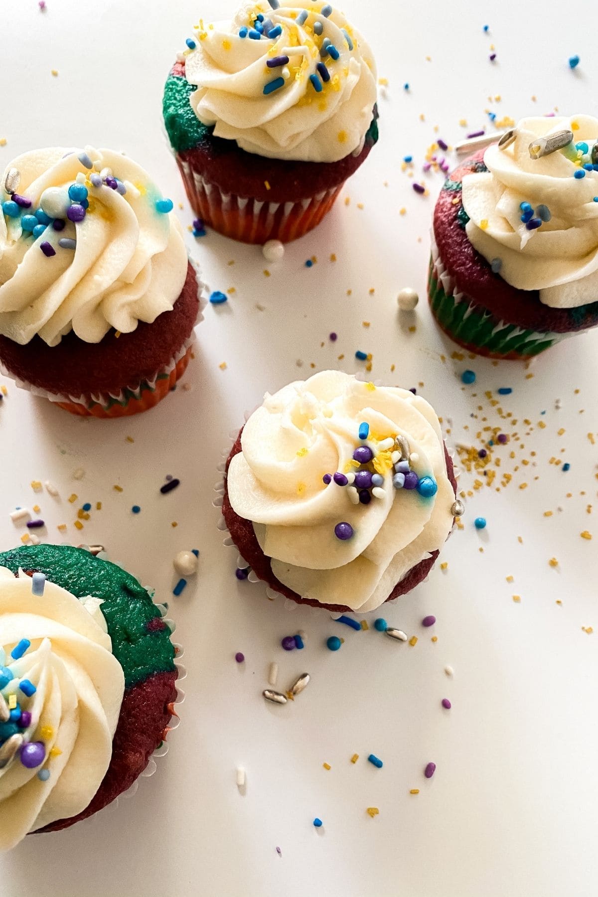 Unicorn cupcake on table