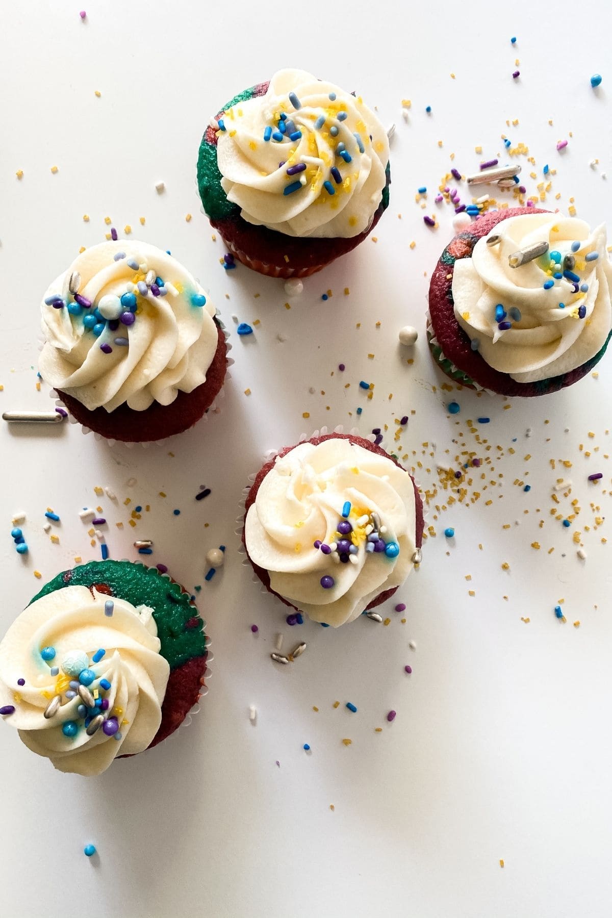 Unicorn cupcake on table