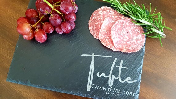 Slate Charcuterie Board Personalized Slate Cheese Board | Etsy