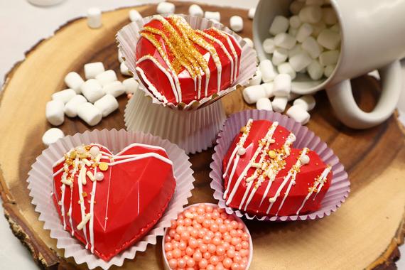 Hearts Valentine Cocoa bombs with marshmallows Hot Chocolate | Etsy