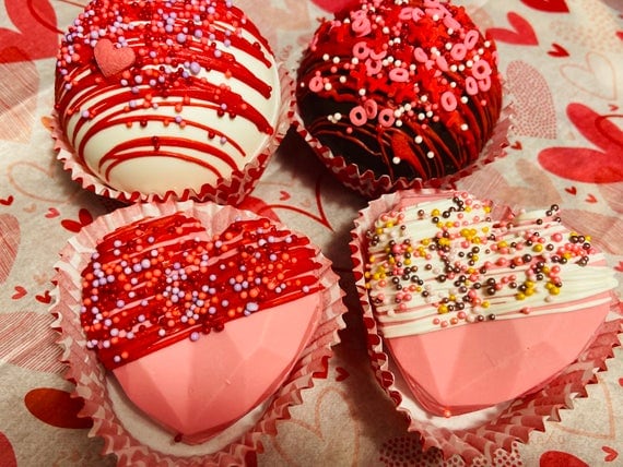 Hearts Valentine Cocoa bombs with marshmallows Hot Chocolate | Etsy