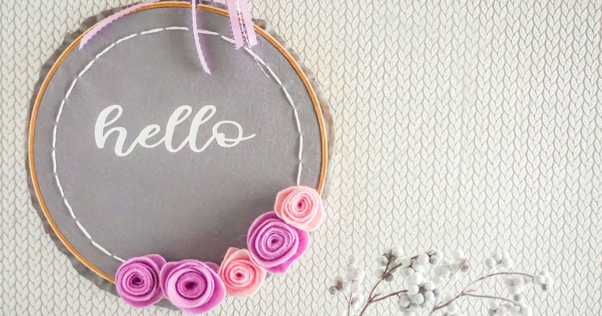 faux embroidery hoop spring wreath