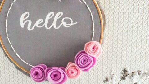 faux embroidery hoop wreath