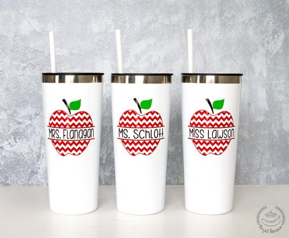 Personalized Tumbler with straw Teacher Water