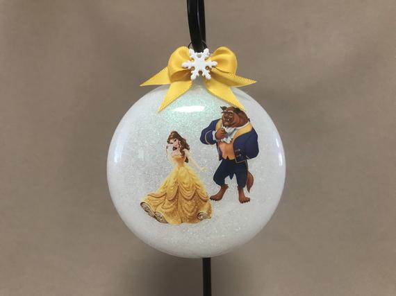 Handmade Disney Beauty And The Beast Belle & Beast Round Ornament