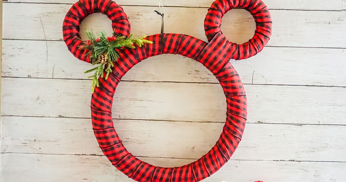 mickey ears buffalo check wreath