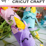 easy unicorn painted jar craft with text which reads unicorn mason jar cricut craft