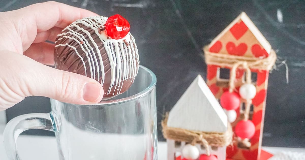 chocolate cherry hot cocoa bombs