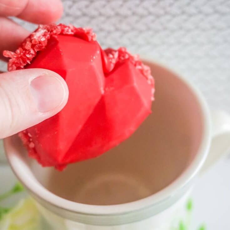 Red Heart Rock Candy Hot Cocoa Bombs