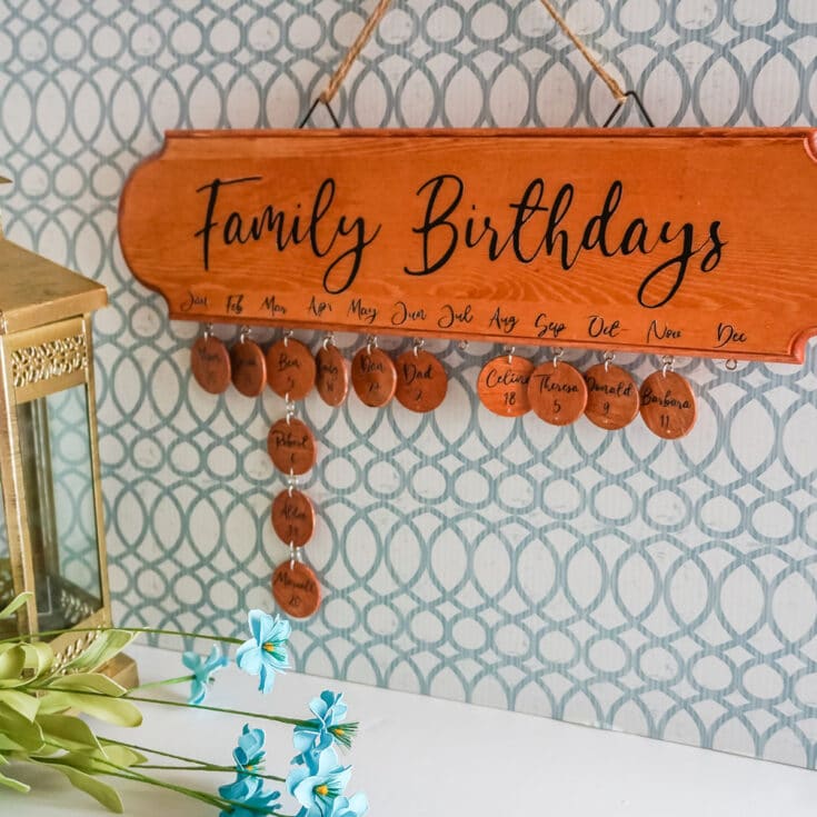 family birthdays cricut craft