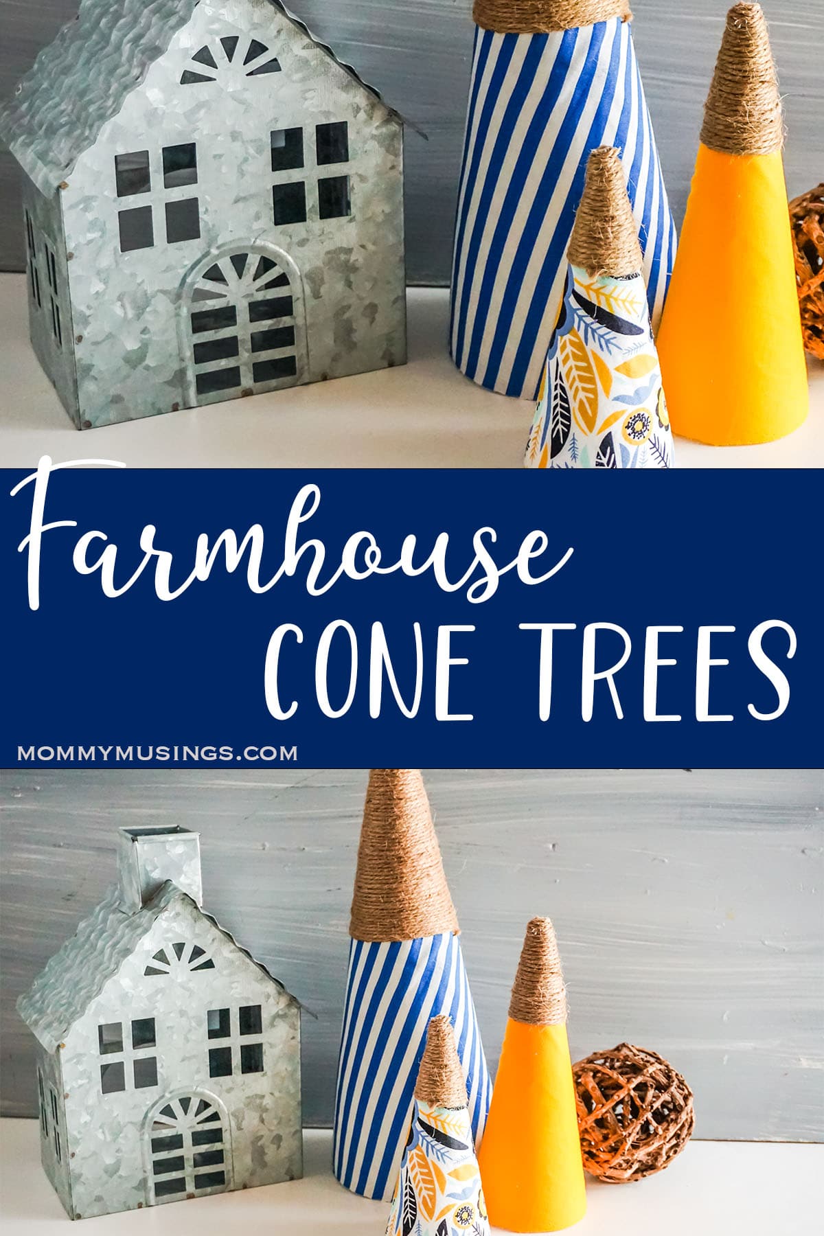 photo collage of coastal farmhouse trees with text which reads farmhouse cone trees