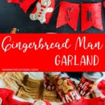 photo collage of gingerbread man banner with text which reads gingerbread man garland