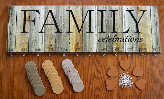 Family Birthday Wooden Calendar 