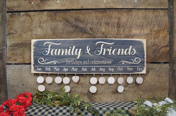 Birthday Board Wooden Family Calendar 