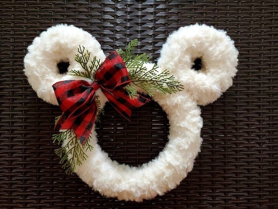 Disney Winter and Fall Fluffy Farmhouse Wreath Perfect | Etsy