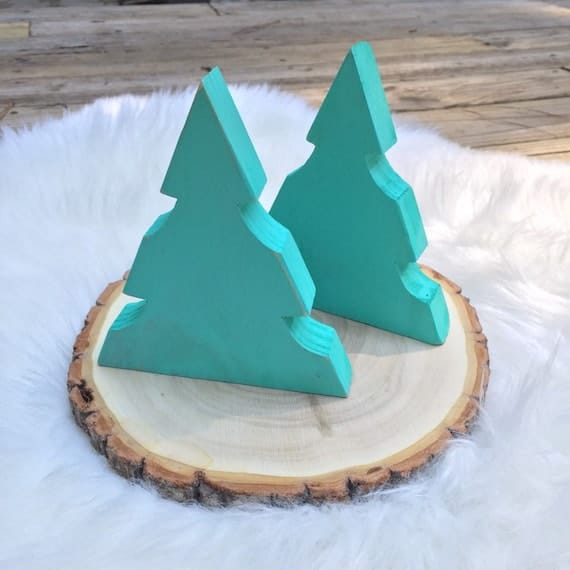 Aqua Christmas Tree from Wood