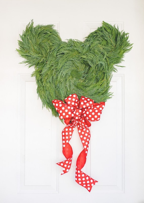 Mickey Mouse Fresh Greenery Holiday Door Wreath