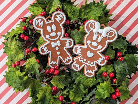 Ornament Set Mickey and Minnie Gingerbread