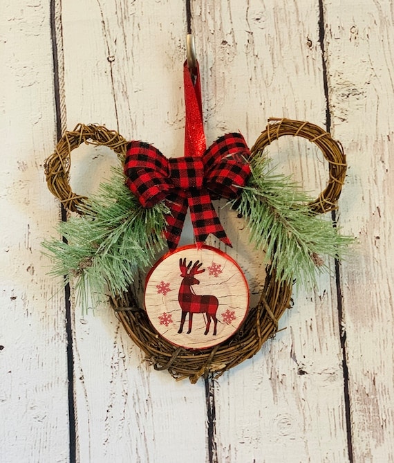 Mini Mickey Plaid Christmas Wreath 