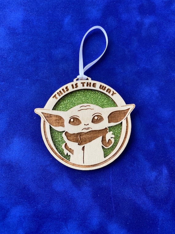 Baby Yoda Christmas Wood Ornament