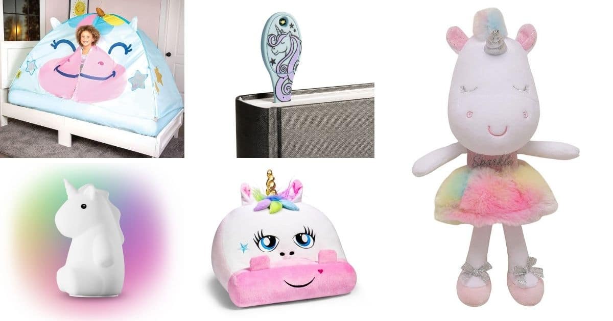 collage image of unicorn items