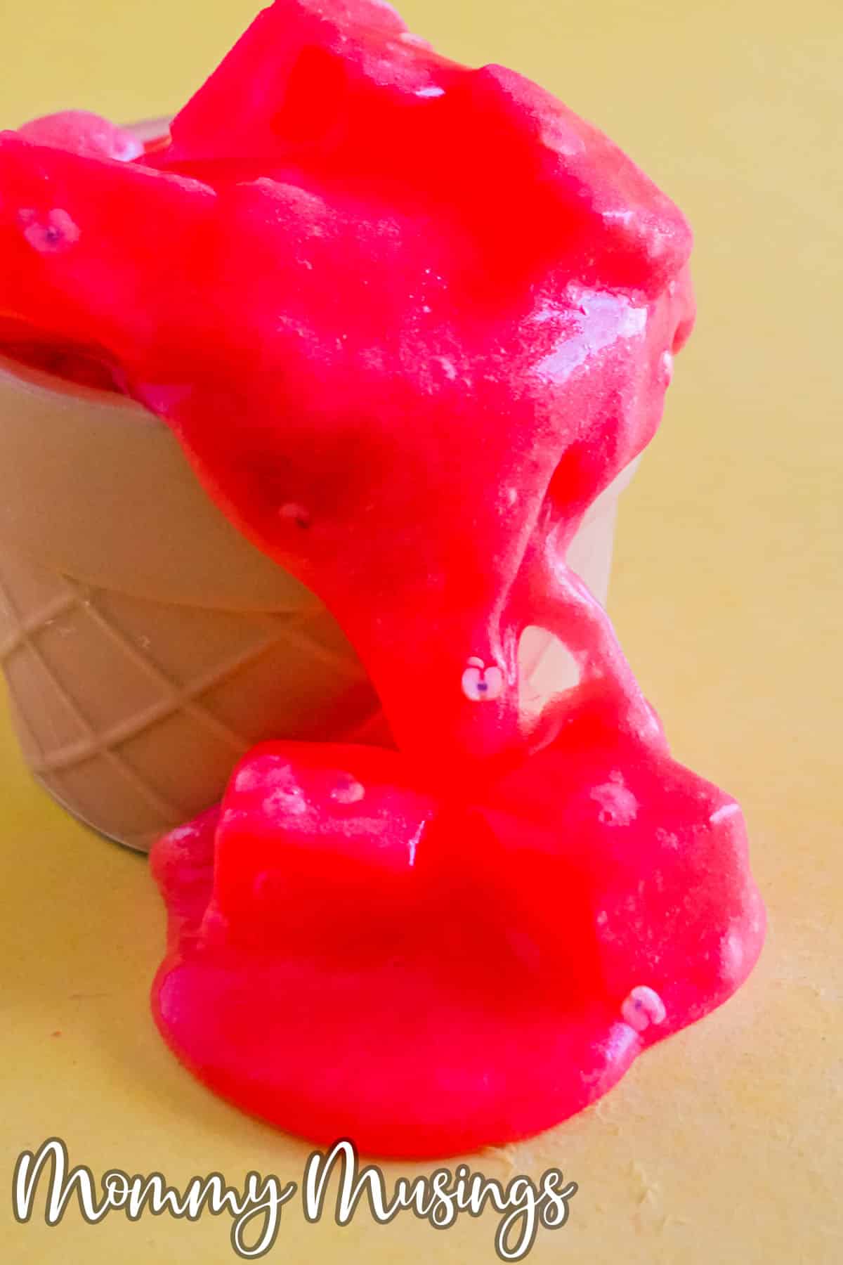 Apple Jelly Cube Slime spilling from a cup