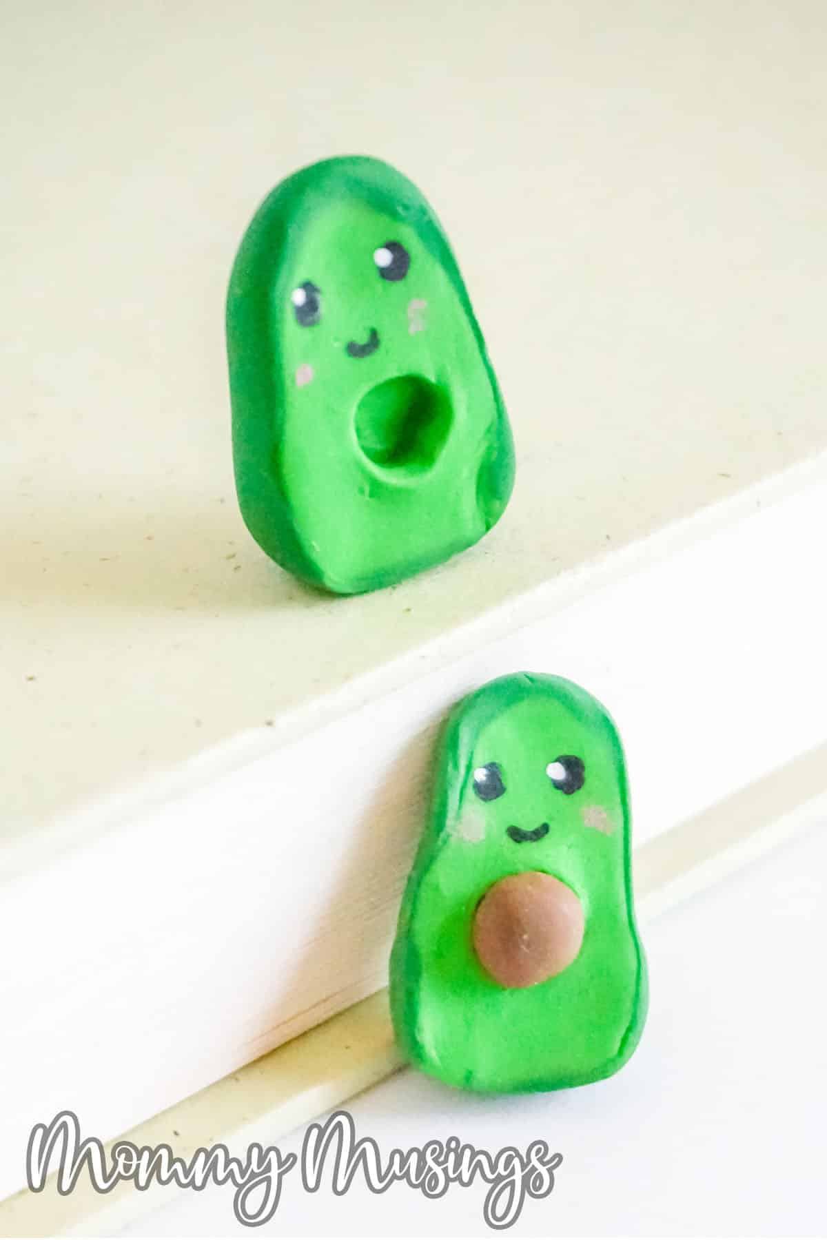 easy Polymer Clay Avocado charms