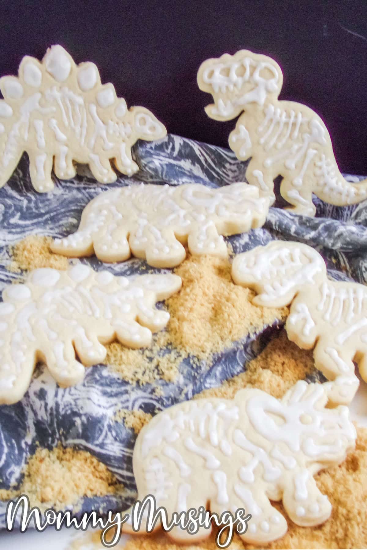 easy dinosaur fossil cookies