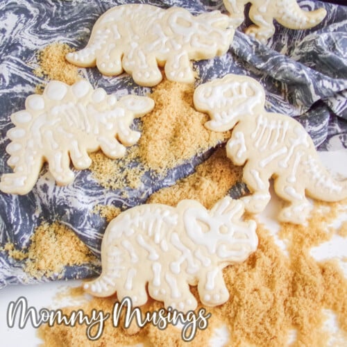 fossil cookies on a table