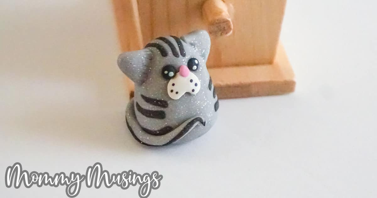 easy polymer clay cat sculpture