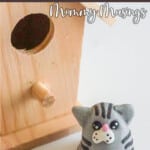 easy clay kitten craft with text which reads polymer clay kitten charm