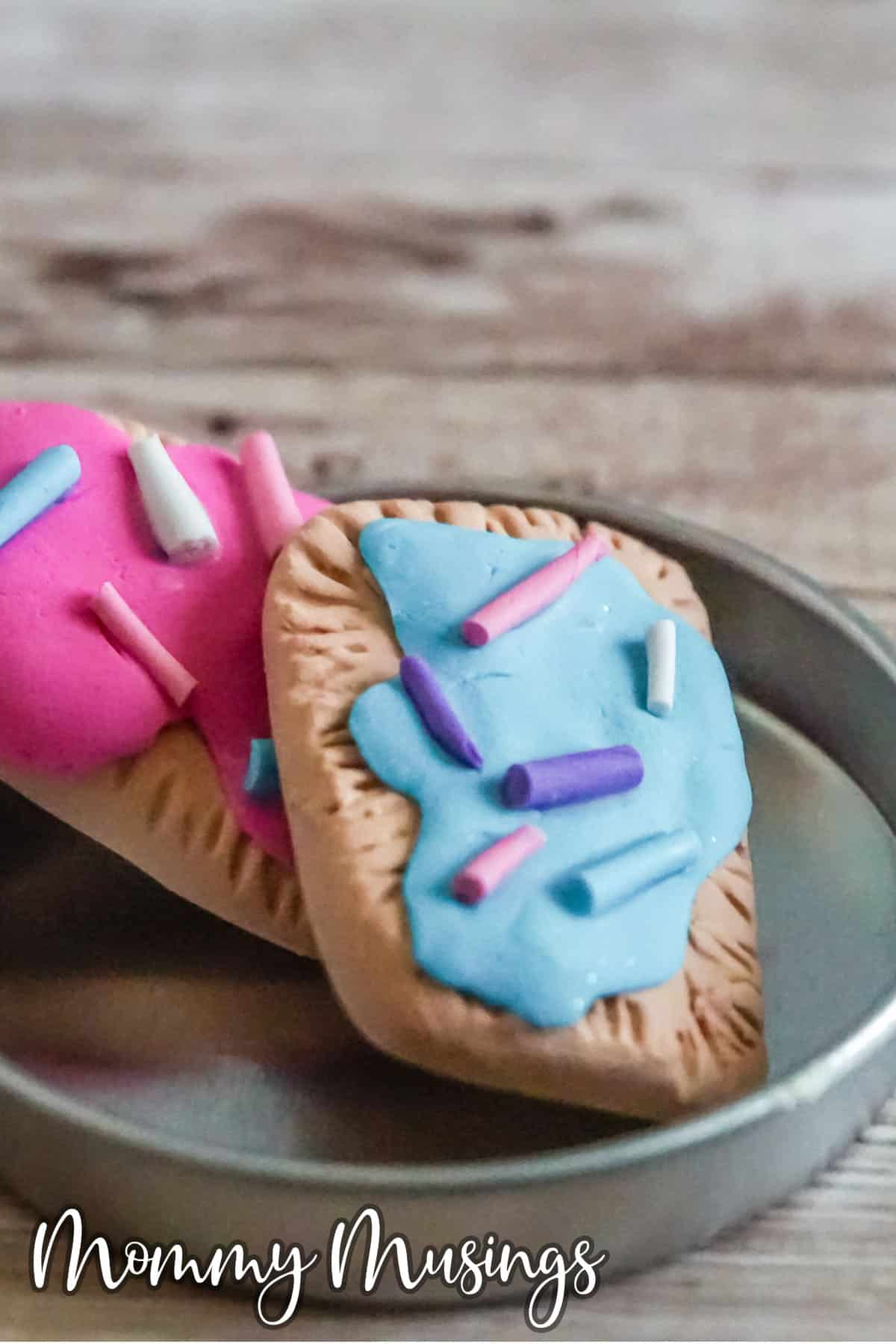 closeup of kids polymer clay craft pop tarts