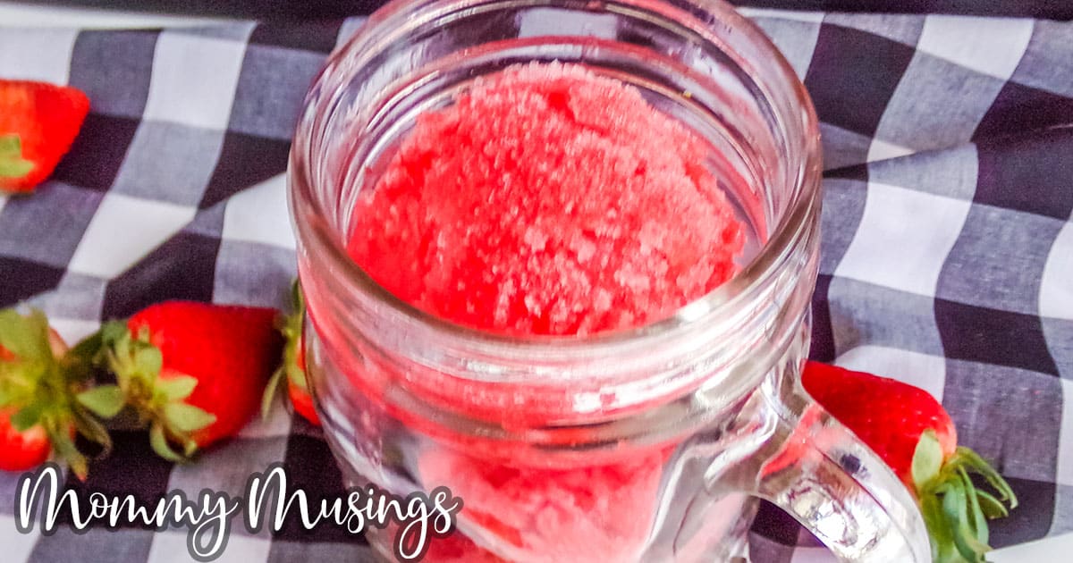 strawberry sorbet in a jar
