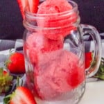 jar of strawberry sorbet
