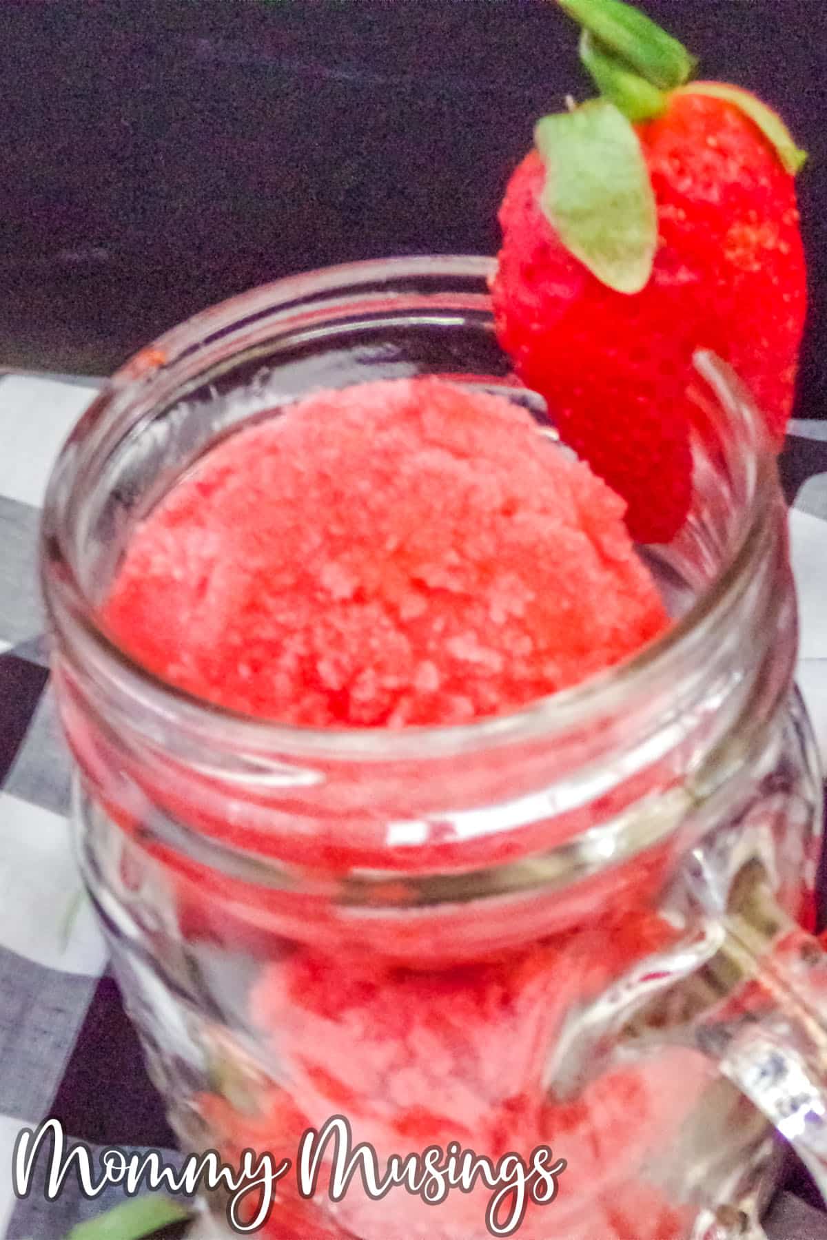 strawberry sorbet in a jar