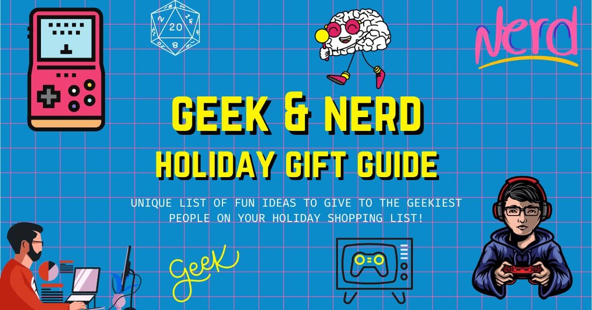 geek and nerd gift guide collage image