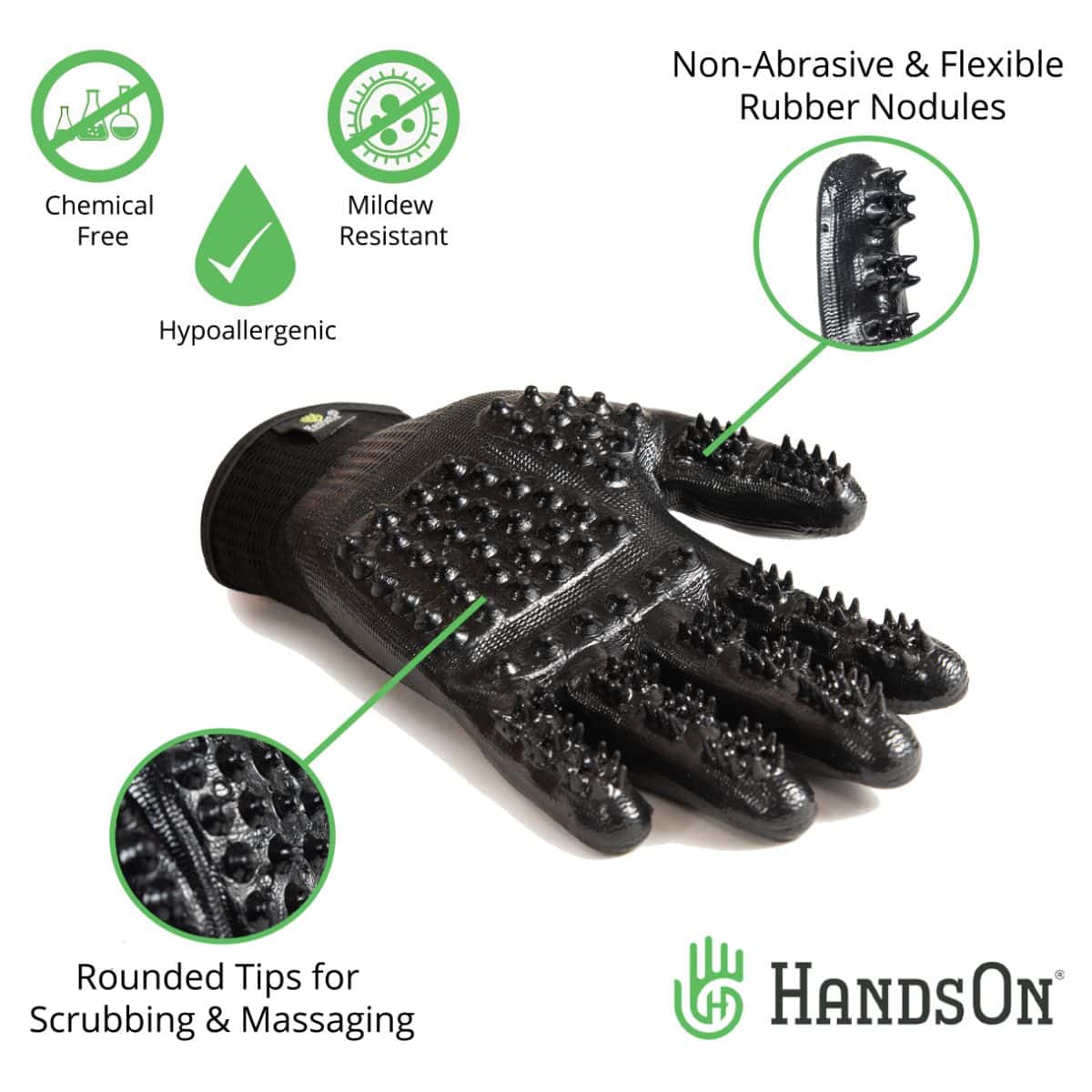 black dog grooming gloves