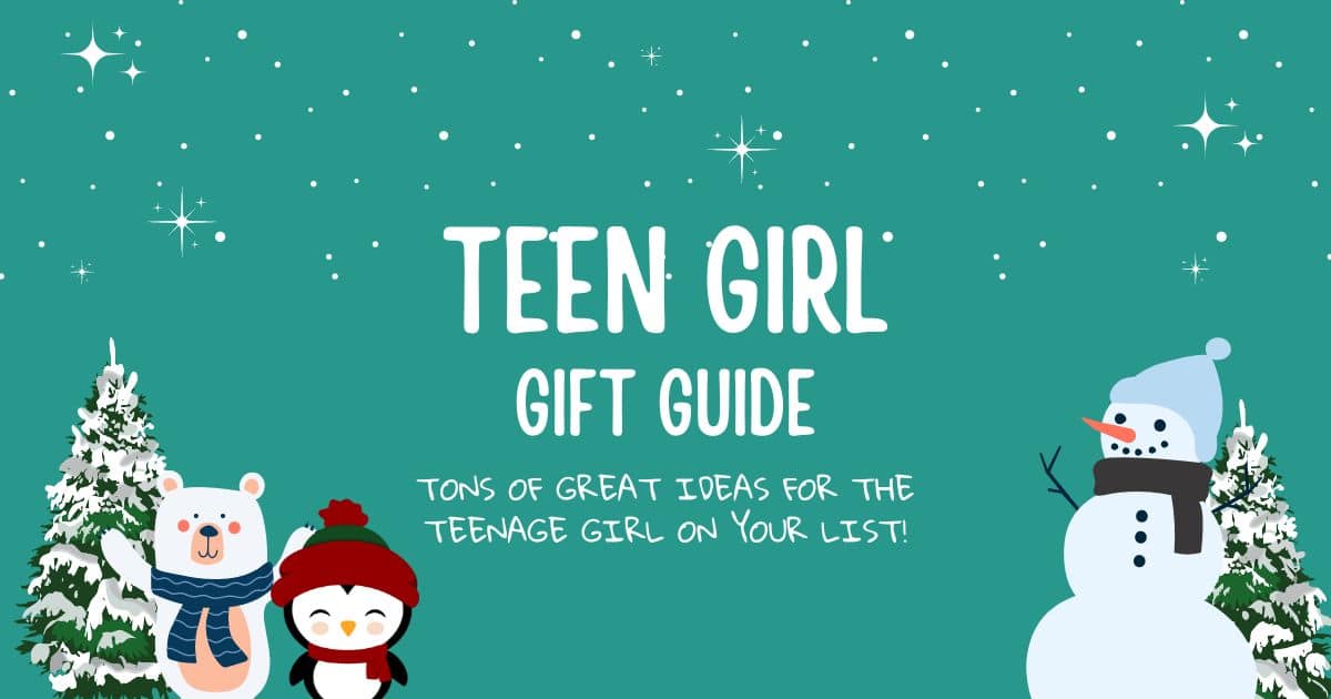 teal and white teen girl gift guide image